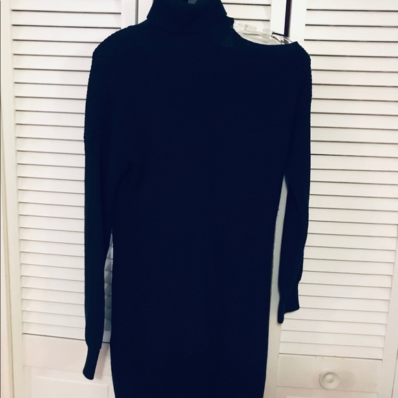 NWT Bar III Knit One Cold Shoulder Mini Dress - Picture 3 of 5